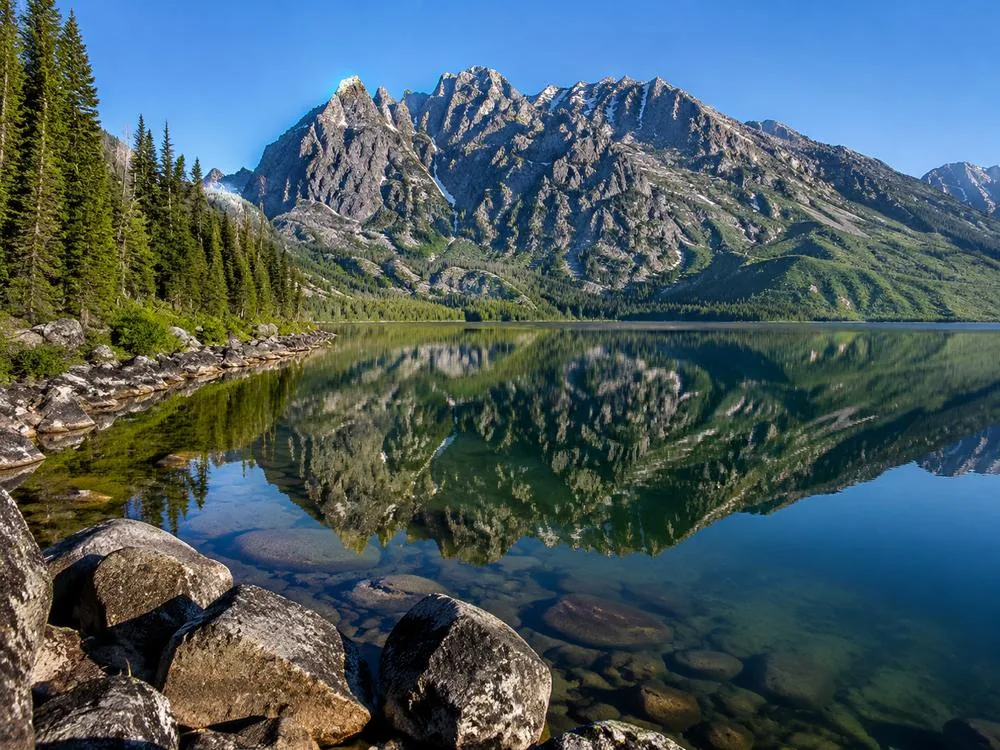 Jenny Lake below the Teton range in Grand Teton National Park